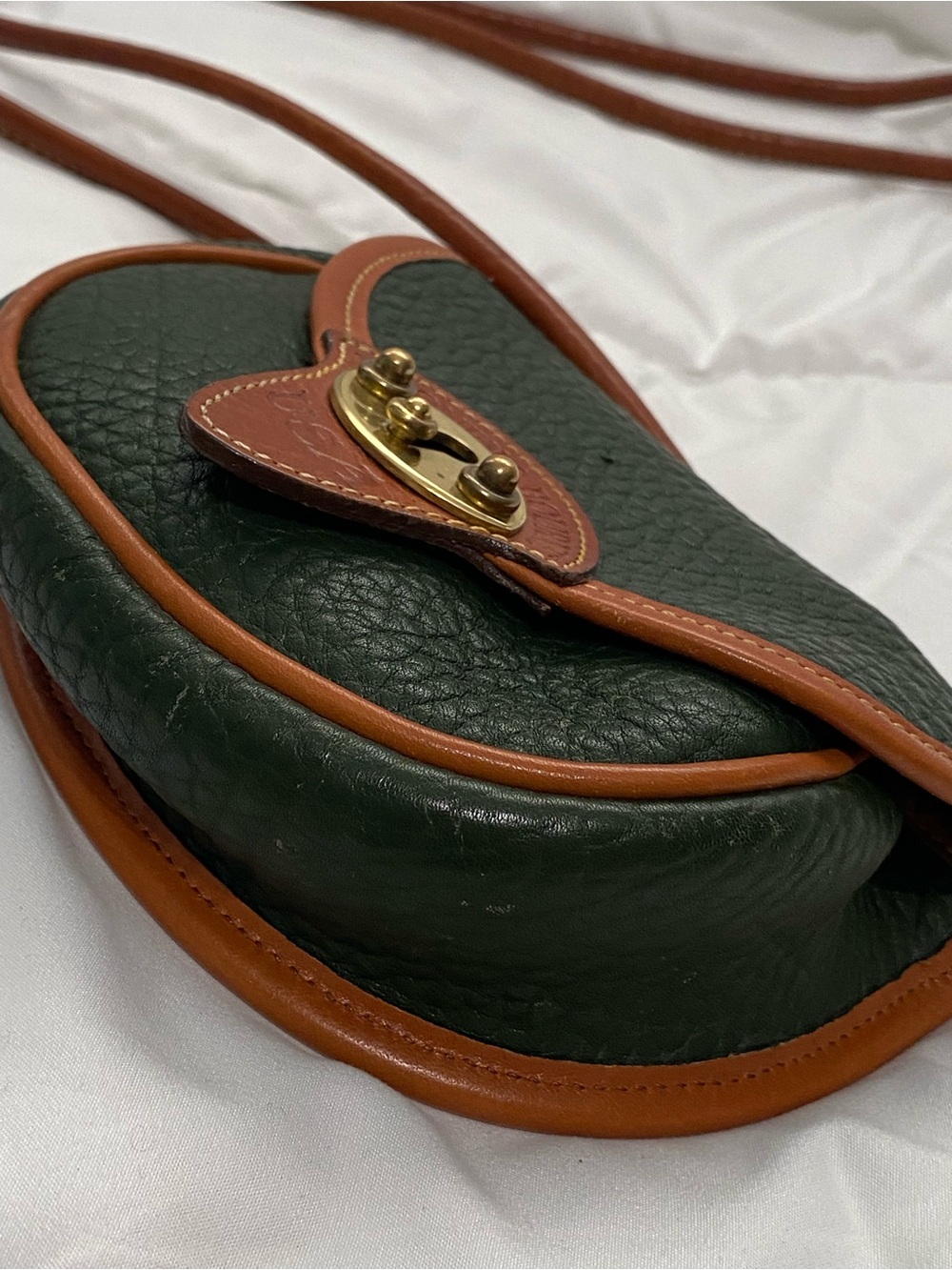 Vintage Dooney & Bourke Green Belt Bag Mini Calvary AWL - Picture 5 of 14